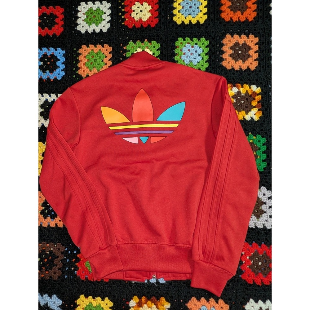 ADIDAS x PHARRELL WILLIAMS Track Jacket Red Originals Trefoil Size 2XS - Picture 7 of 7